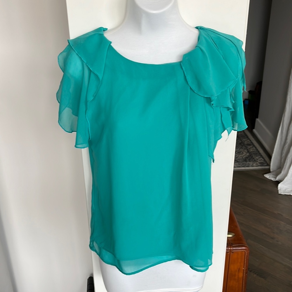Small teal blouse